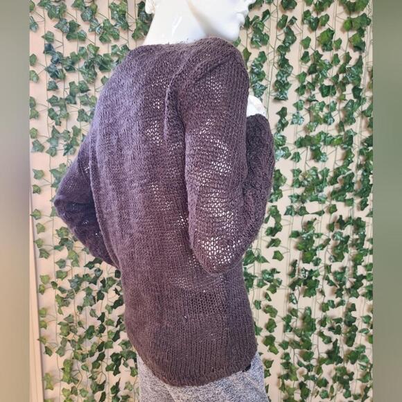 Ci Sono Women's Brown Knit Dropped Shoulders Long Sleeves Casual Boho Sweater - Picture 7 of 12